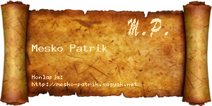 Mesko Patrik névjegykártya